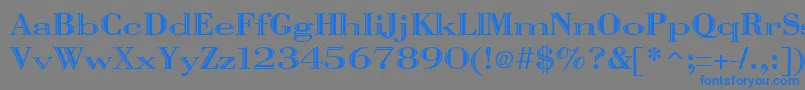 VangardOpenRegular-Schriftart – Blaue Schriften auf grauem Hintergrund