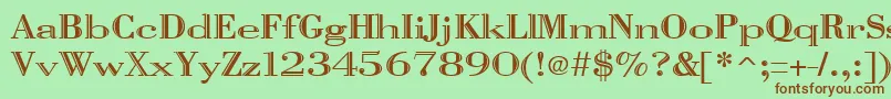 VangardOpenRegular Font – Brown Fonts on Green Background