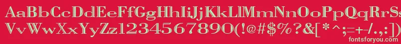 VangardOpenRegular Font – Green Fonts on Red Background