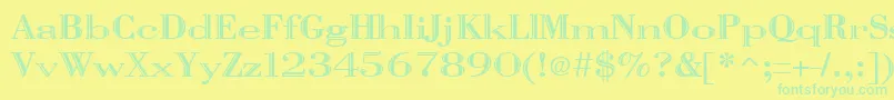 VangardOpenRegular Font – Green Fonts on Yellow Background