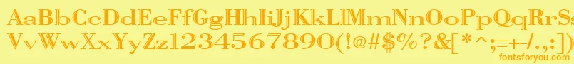 VangardOpenRegular Font – Orange Fonts on Yellow Background