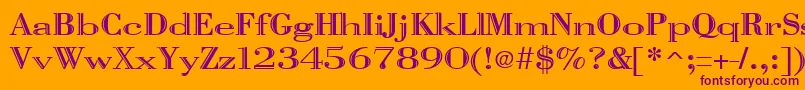 VangardOpenRegular Font – Purple Fonts on Orange Background