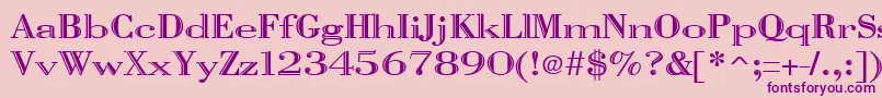 Czcionka VangardOpenRegular – fioletowe czcionki na różowym tle