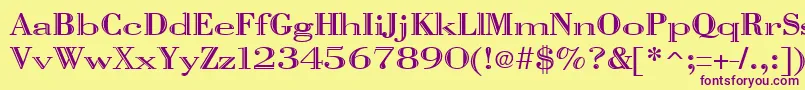 VangardOpenRegular Font – Purple Fonts on Yellow Background