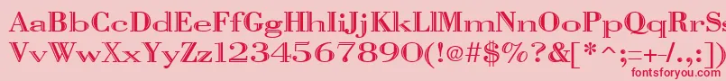VangardOpenRegular Font – Red Fonts on Pink Background