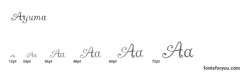 Размеры шрифта Ayuma