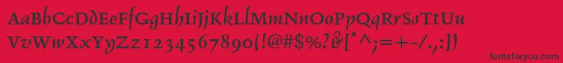 Delphinltstd2 Font – Black Fonts on Red Background