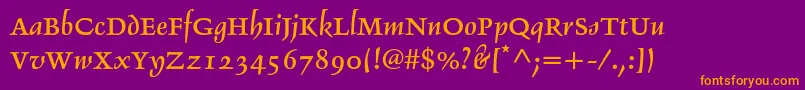 Delphinltstd2 Font – Orange Fonts on Purple Background