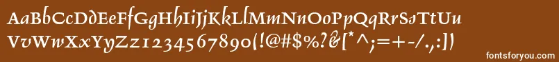 Fonte Delphinltstd2 – fontes brancas em um fundo marrom