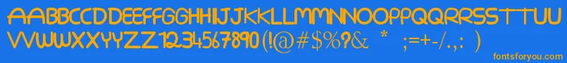 3allamni Font – Orange Fonts on Blue Background