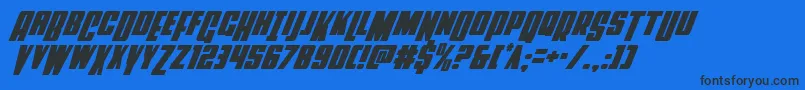 Powerlordcondital Font – Black Fonts on Blue Background