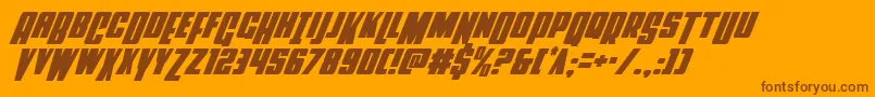 Powerlordcondital Font – Brown Fonts on Orange Background