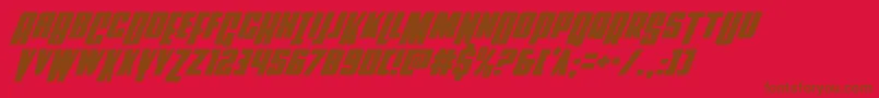 Powerlordcondital Font – Brown Fonts on Red Background