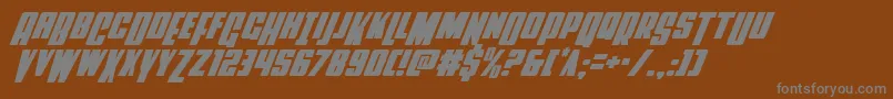 Powerlordcondital Font – Gray Fonts on Brown Background