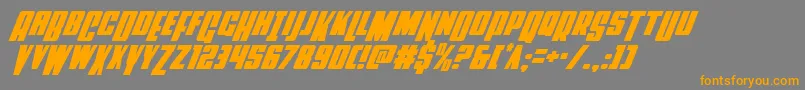 Powerlordcondital Font – Orange Fonts on Gray Background