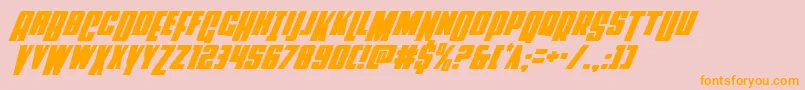 Powerlordcondital Font – Orange Fonts on Pink Background