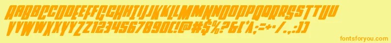 Powerlordcondital Font – Orange Fonts on Yellow Background
