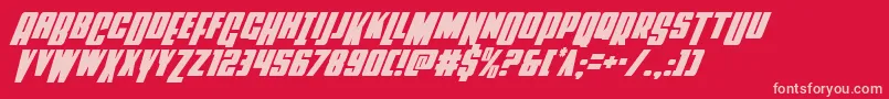 Powerlordcondital Font – Pink Fonts on Red Background