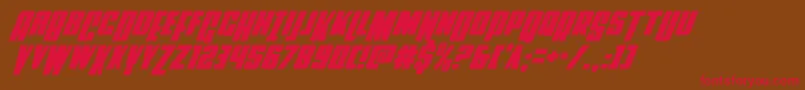 Powerlordcondital Font – Red Fonts on Brown Background