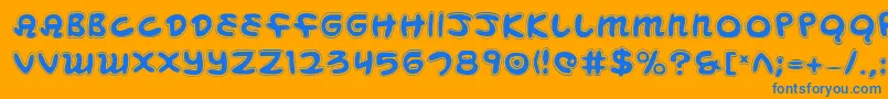 MagicBeansCollage Font – Blue Fonts on Orange Background