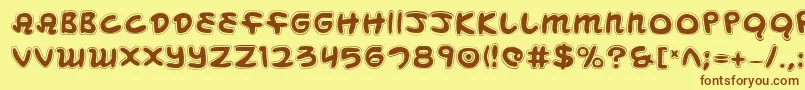 MagicBeansCollage Font – Brown Fonts on Yellow Background