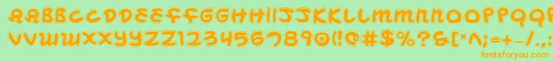 MagicBeansCollage Font – Orange Fonts on Green Background