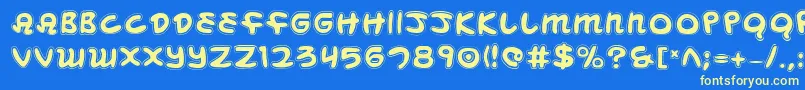 MagicBeansCollage Font – Yellow Fonts on Blue Background