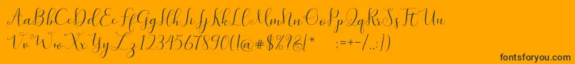 SymphonyScript Font – Black Fonts on Orange Background