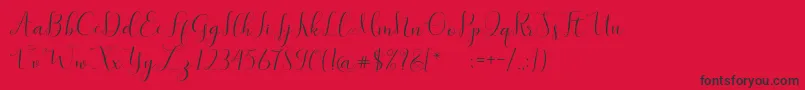 fuente SymphonyScript – Fuentes Negras Sobre Fondo Rojo