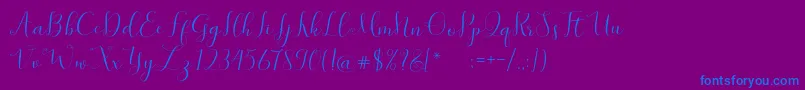 SymphonyScript Font – Blue Fonts on Purple Background