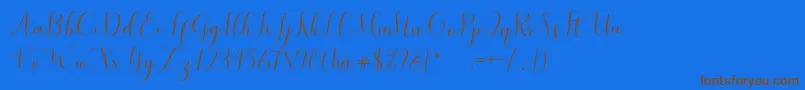 Fonte SymphonyScript – fontes marrons em um fundo azul