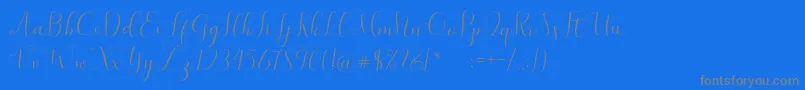 SymphonyScript-Schriftart – Graue Schriften auf blauem Hintergrund