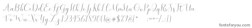 SymphonyScript-Schriftart – Graue Schriften auf weißem Hintergrund