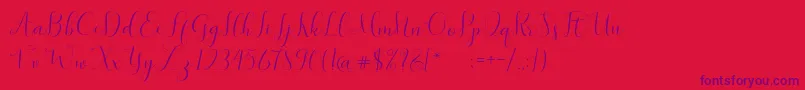 SymphonyScript Font – Purple Fonts on Red Background
