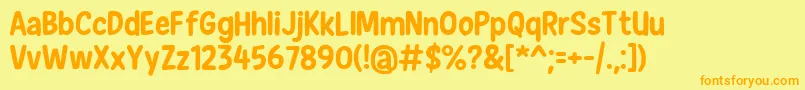Fonte NewEraCasualBold – fontes laranjas em um fundo amarelo