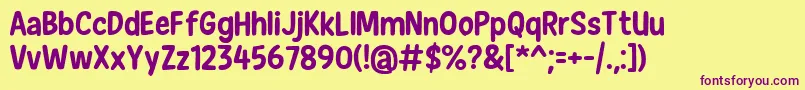 NewEraCasualBold Font – Purple Fonts on Yellow Background