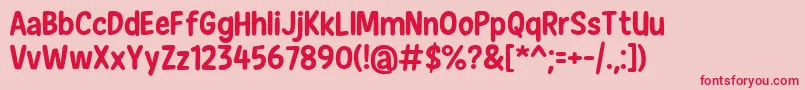 NewEraCasualBold Font – Red Fonts on Pink Background