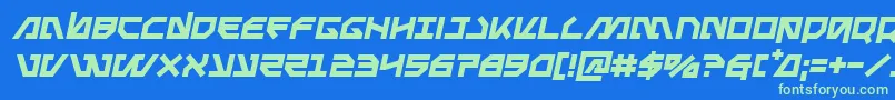 Metalstormsemital Font – Green Fonts on Blue Background