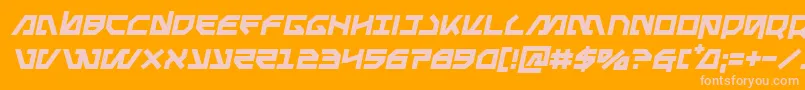 Metalstormsemital-Schriftart – Rosa Schriften auf orangefarbenem Hintergrund