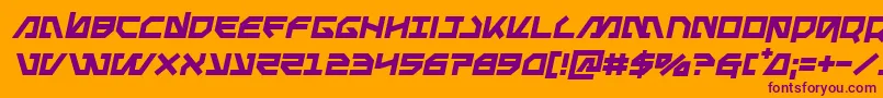 Metalstormsemital-fontti – violetit fontit oranssilla taustalla
