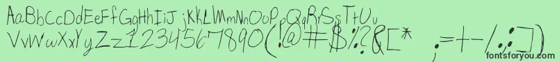 SpDearMom Font – Black Fonts on Green Background