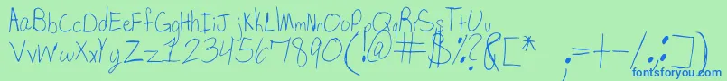 SpDearMom Font – Blue Fonts on Green Background