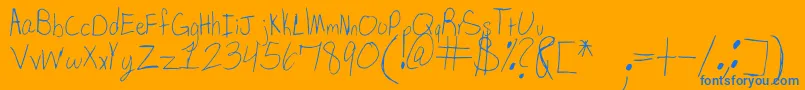 SpDearMom Font – Blue Fonts on Orange Background