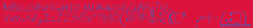 SpDearMom Font – Blue Fonts on Red Background