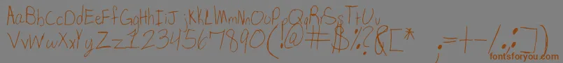 SpDearMom Font – Brown Fonts on Gray Background