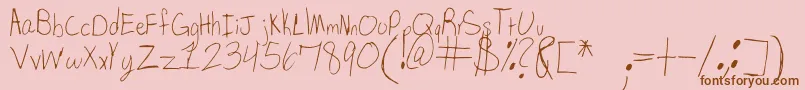 SpDearMom Font – Brown Fonts on Pink Background