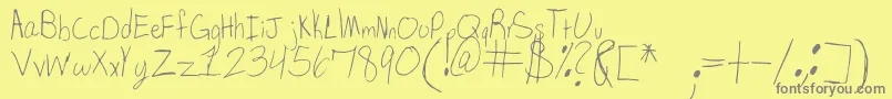 SpDearMom Font – Gray Fonts on Yellow Background