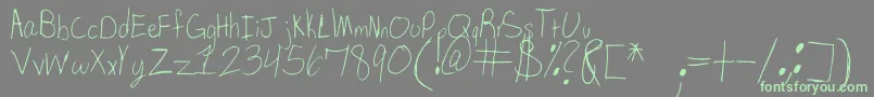 SpDearMom Font – Green Fonts on Gray Background