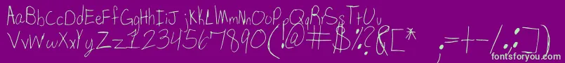 SpDearMom Font – Green Fonts on Purple Background
