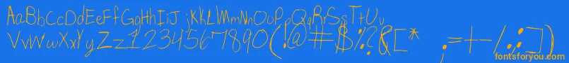 SpDearMom Font – Orange Fonts on Blue Background